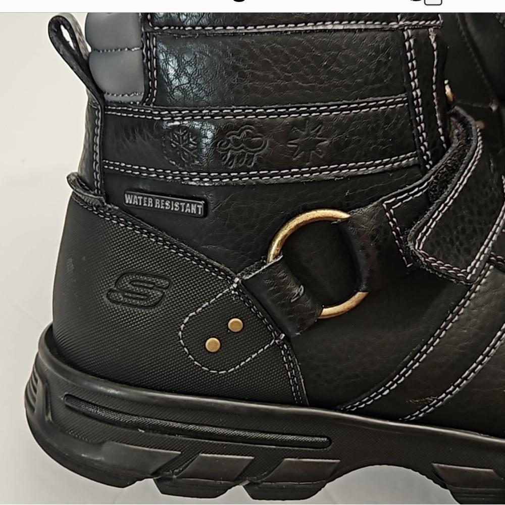 Skechers Men's Heavy Duty Water Resistant Weatherproof Boots Black 10.5 - Picture 8 of 8